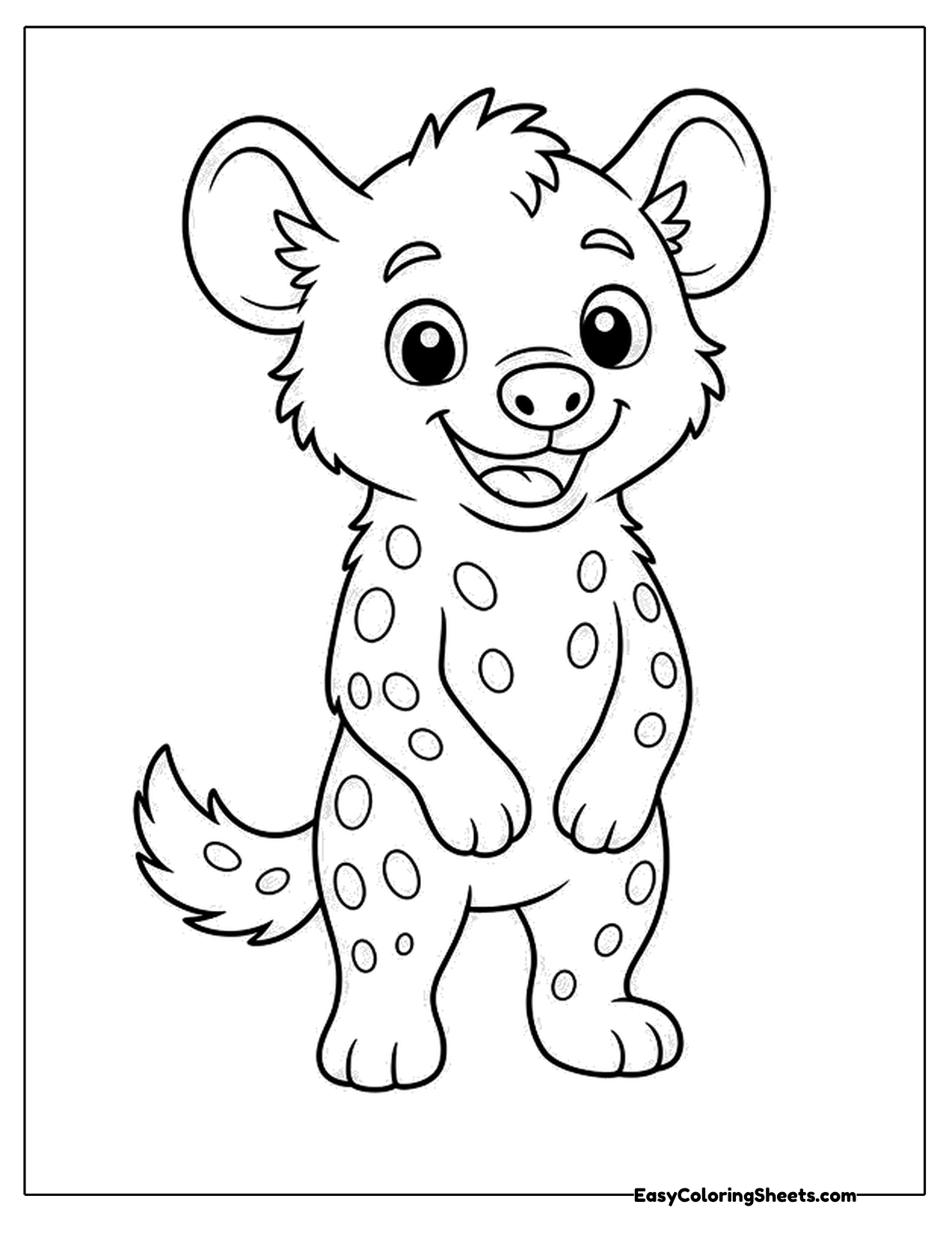 Cartoon hyena standing on its back legs