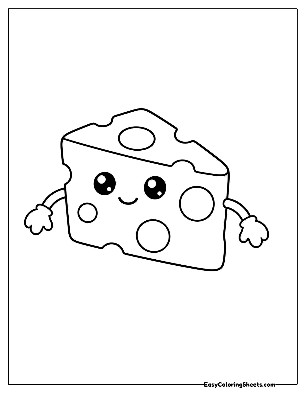 Cute cheese wedge character with arms