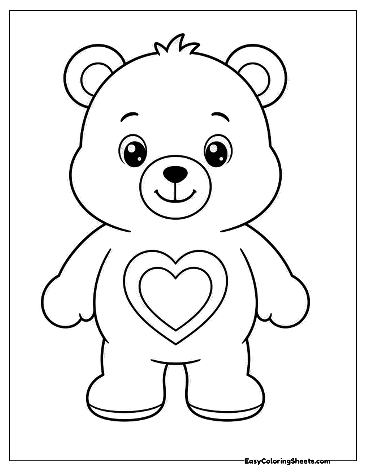 Large teddy bear with a heart on its belly