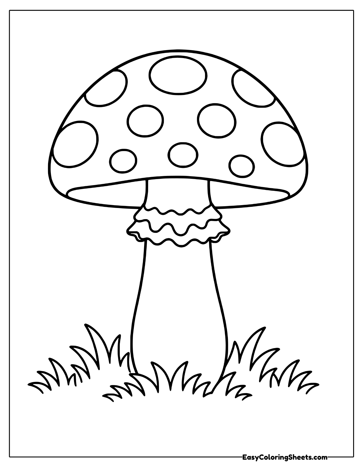 Tall toadstool in grass