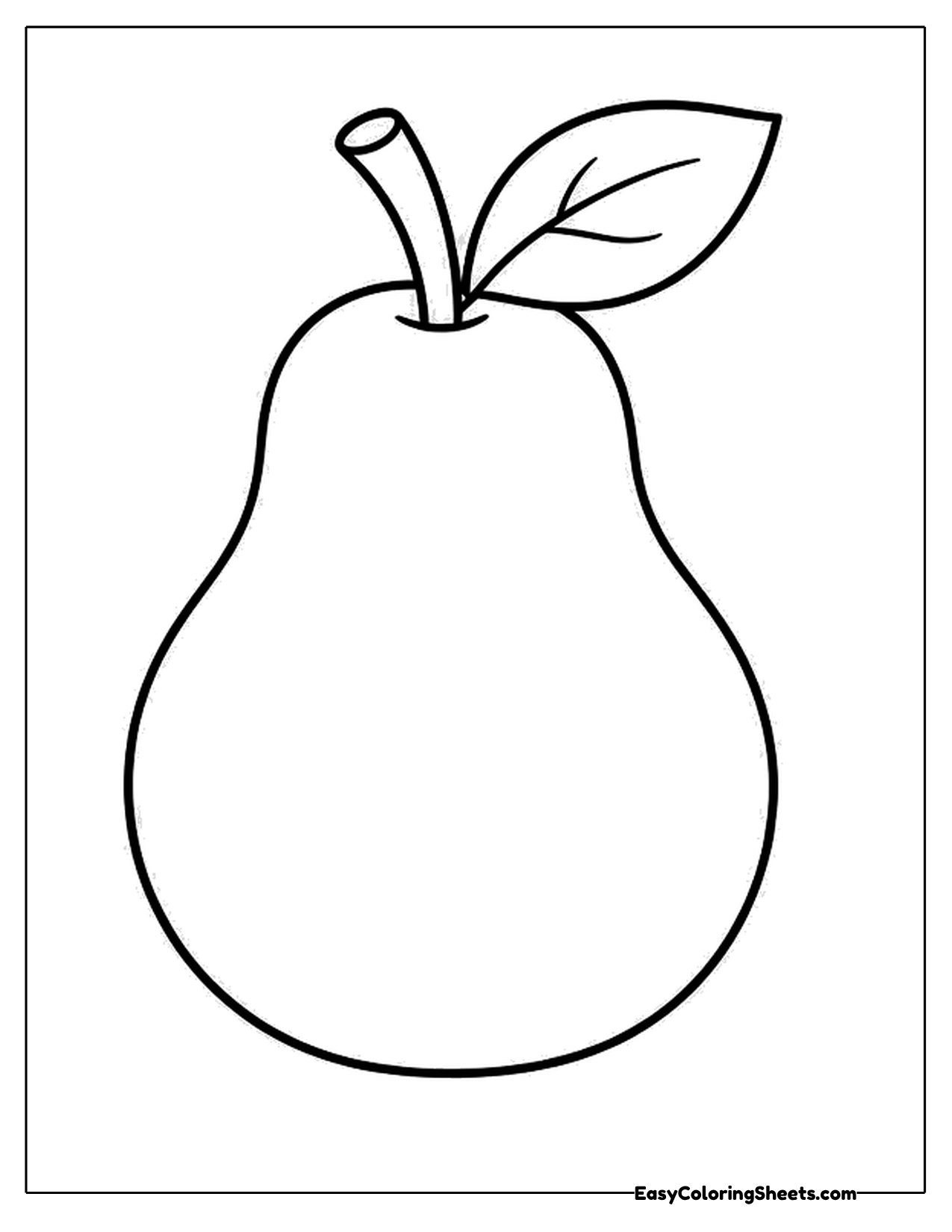 Cute whole pear with a leaf