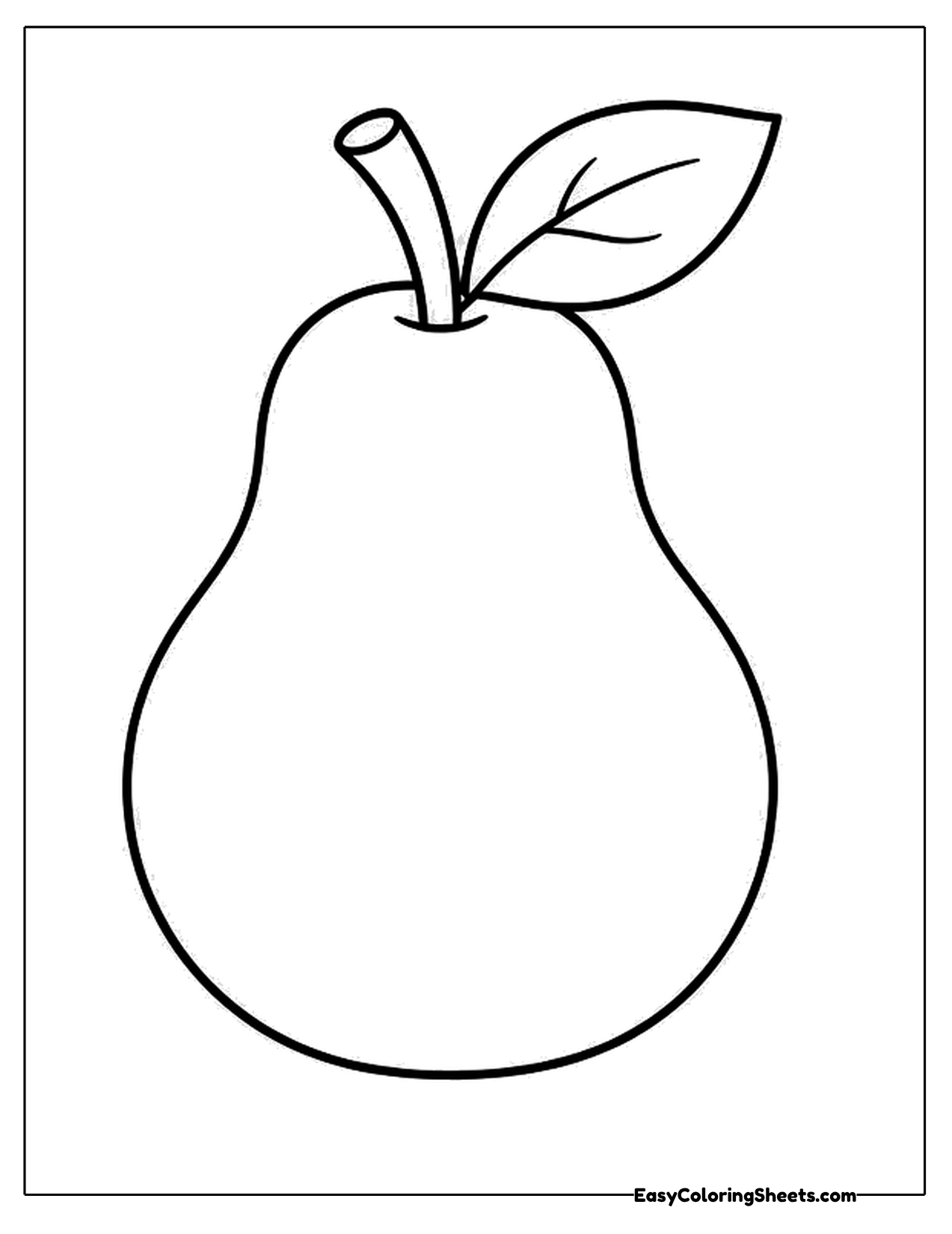 Cute whole pear with a leaf