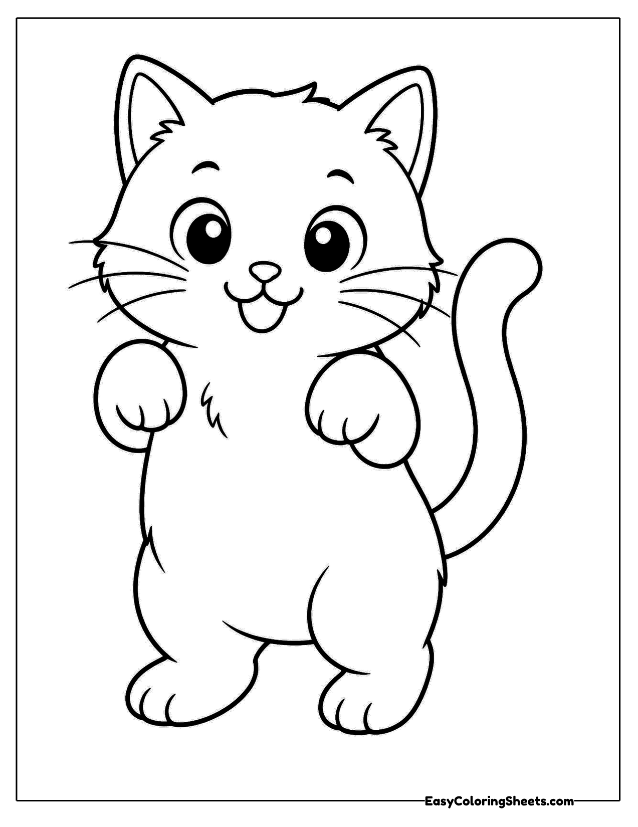Cat standing on its hind legs with paws up