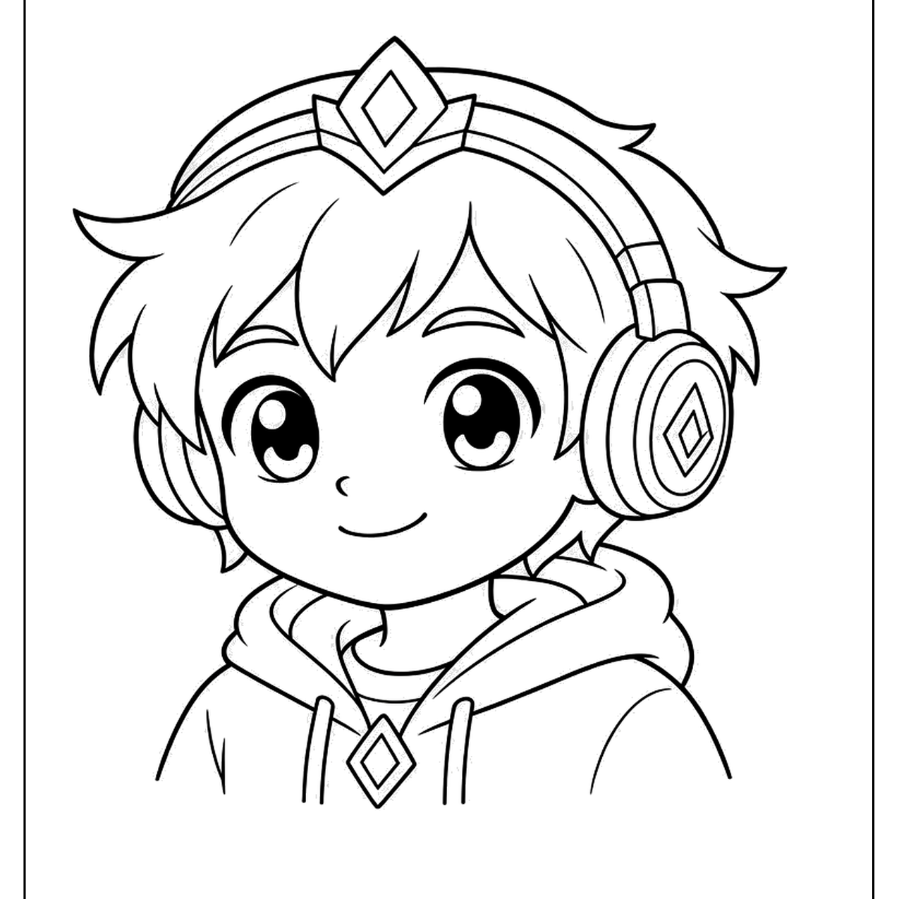 Gamer kid wearing headphones