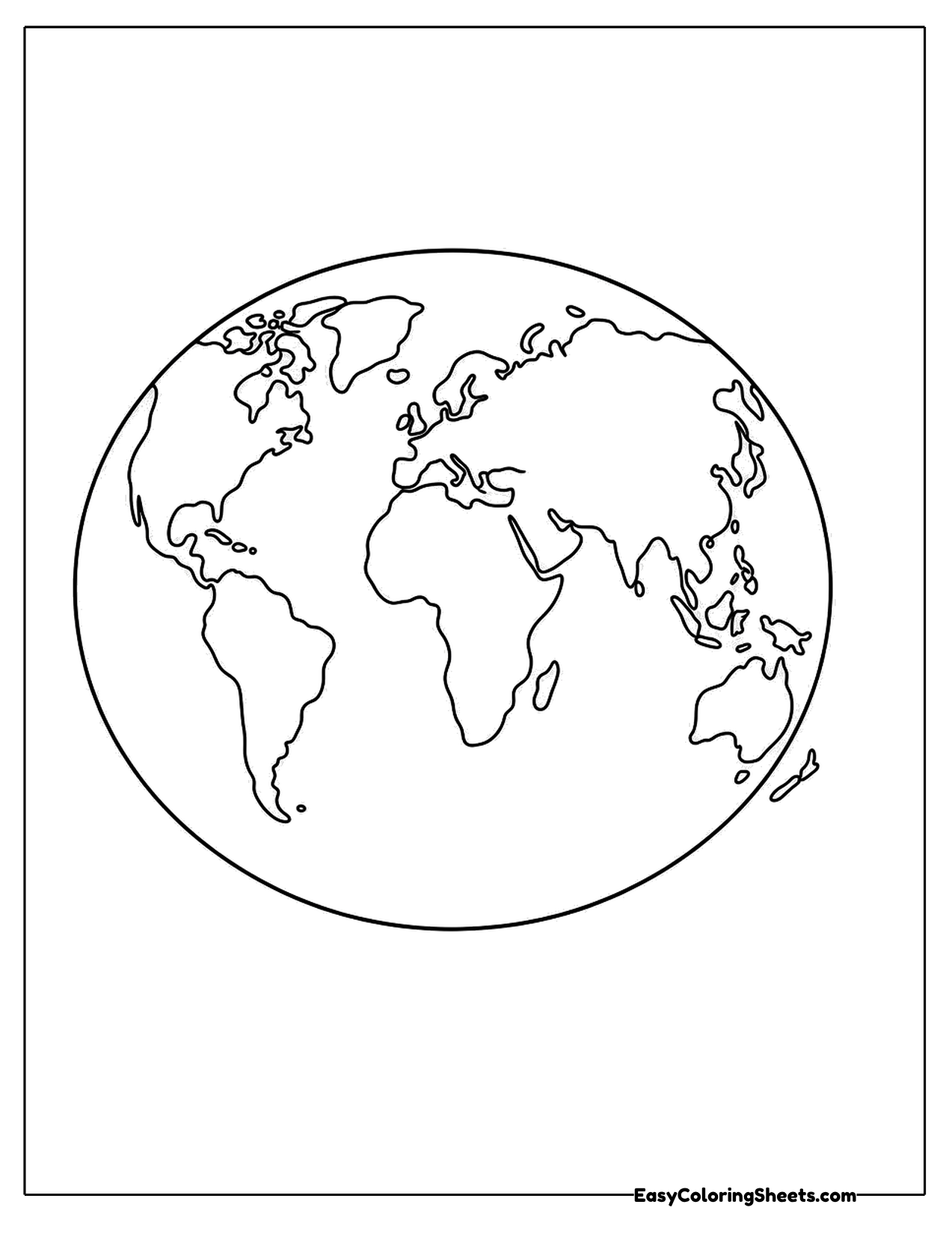 Earth showing its continents