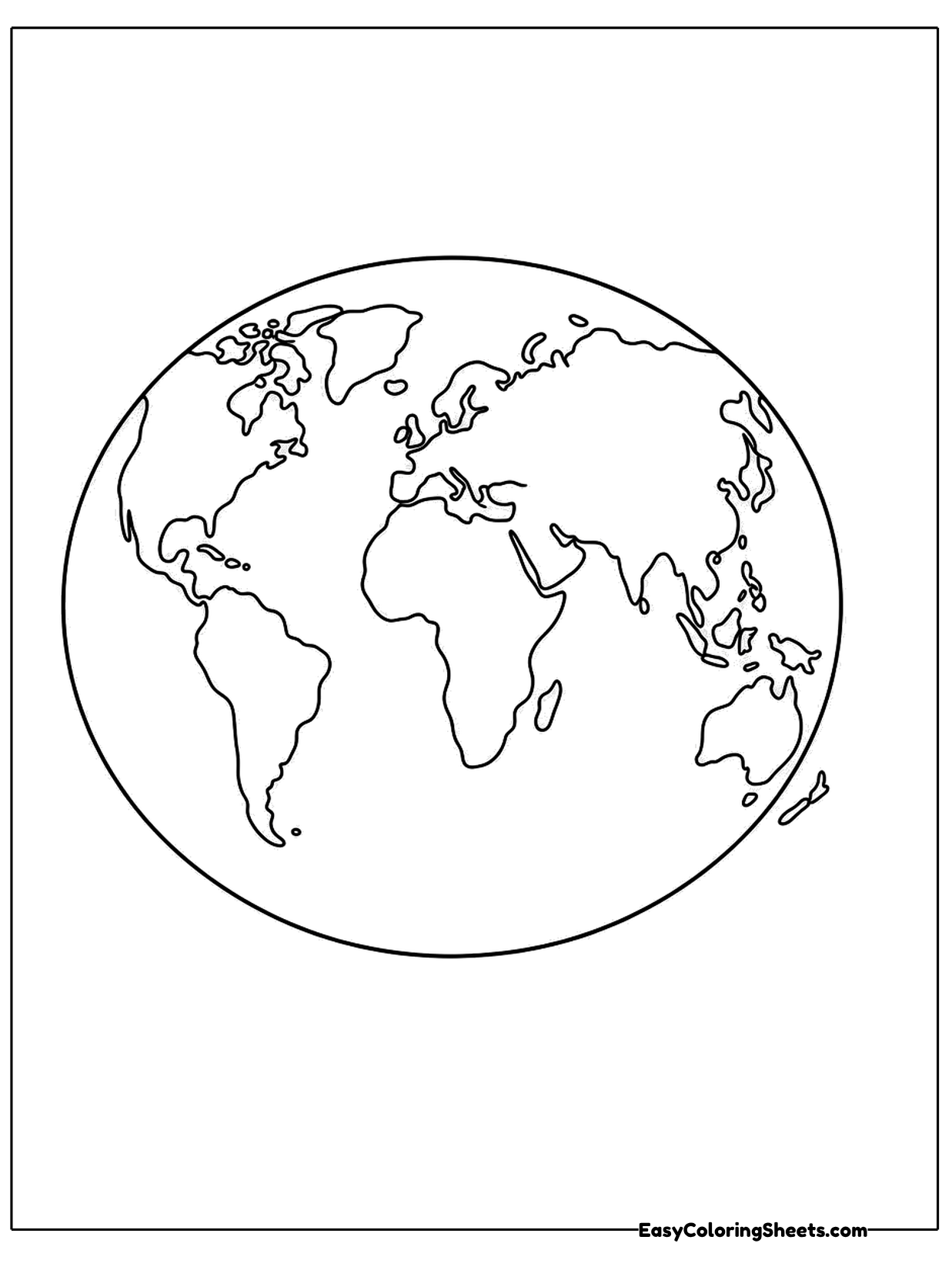 A large Earth fills the page with detailed continents and oceans.