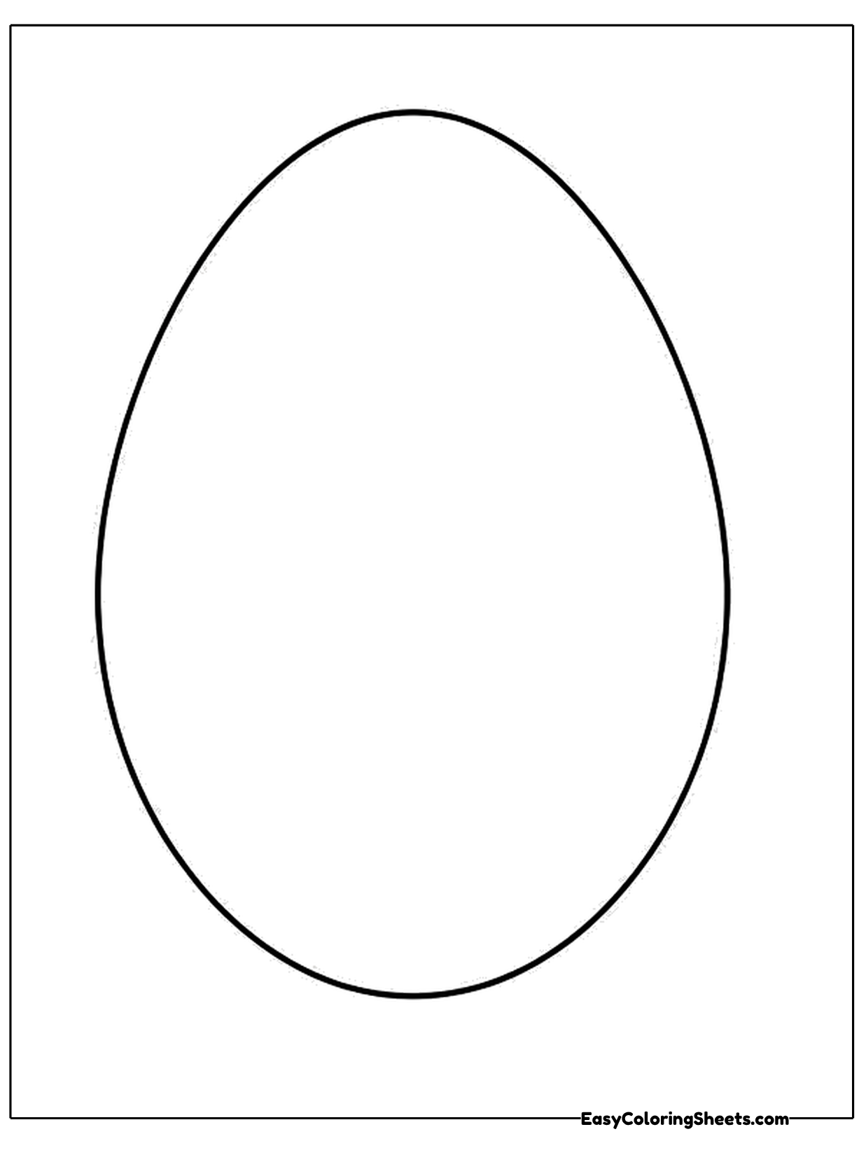 A simple egg shape with a clean outline sits in the middle of the page.