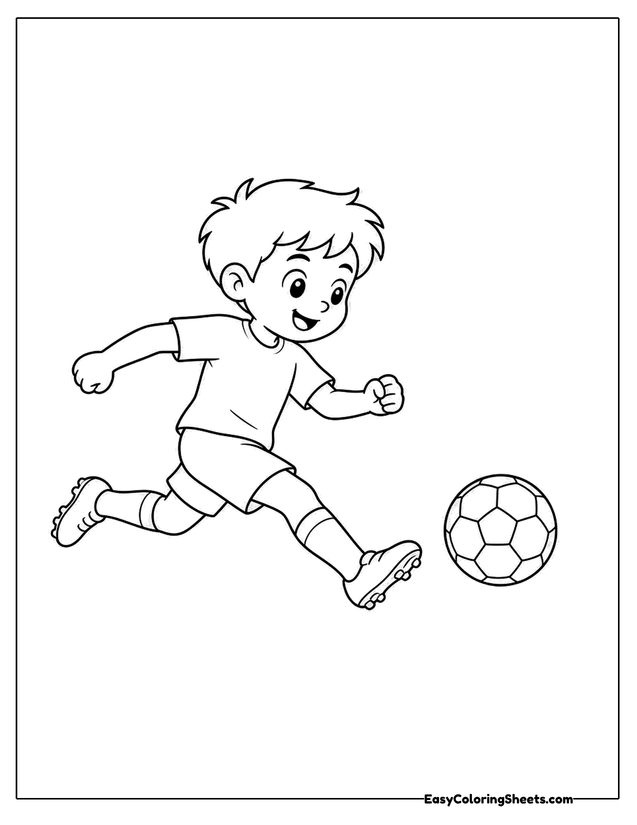 Kid running to kick a soccer ball