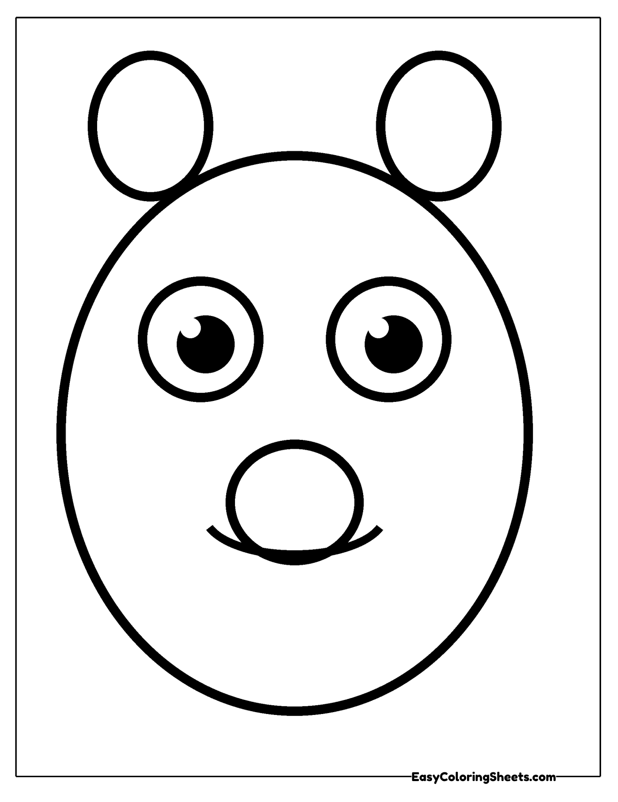 Simple quokka face with round ears