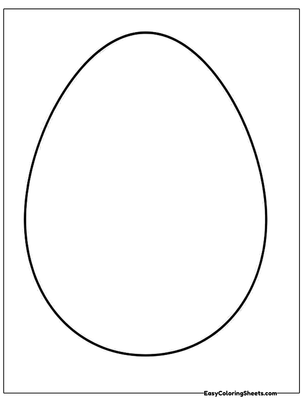 A large blank egg outline fills the page, ready for a design of your own.