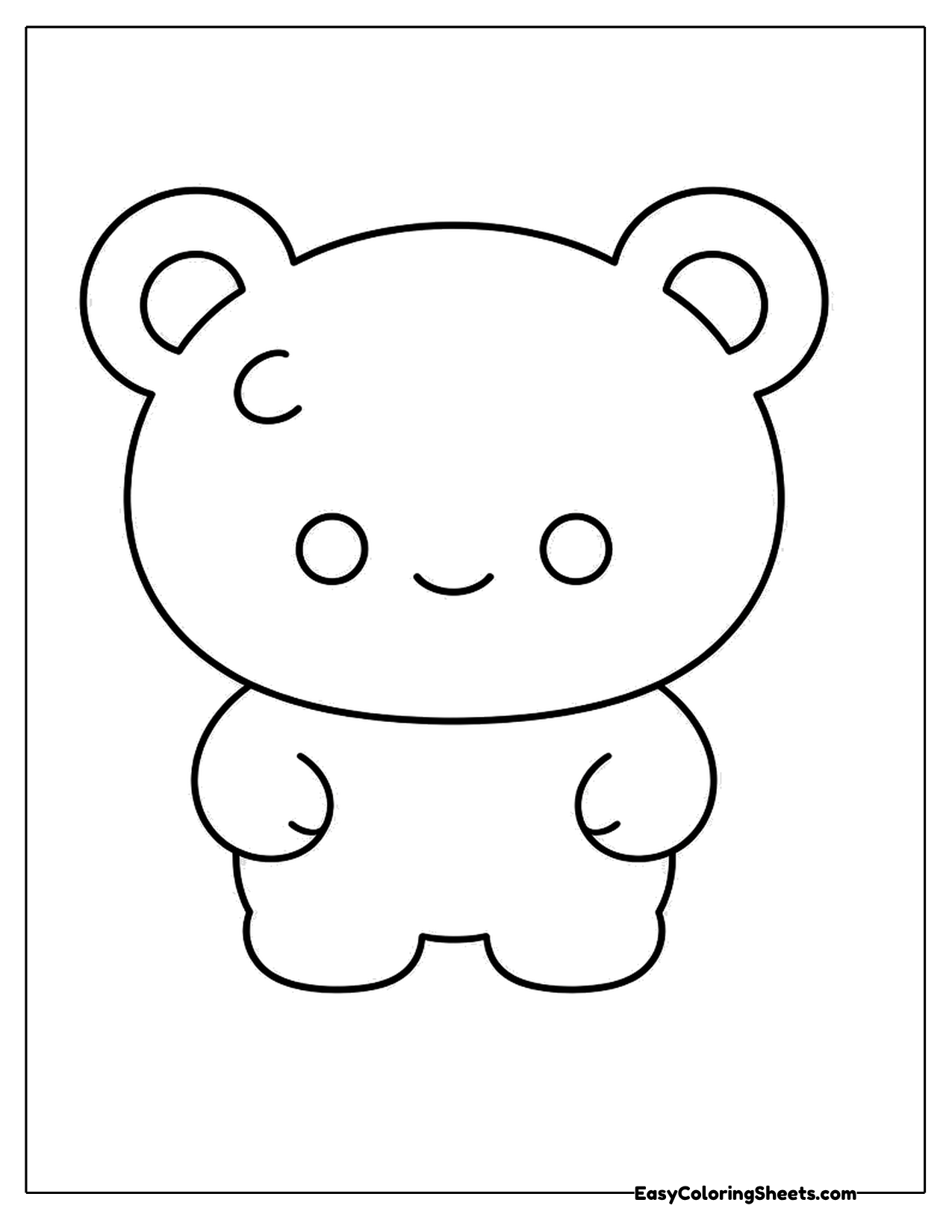 Round cute bear character