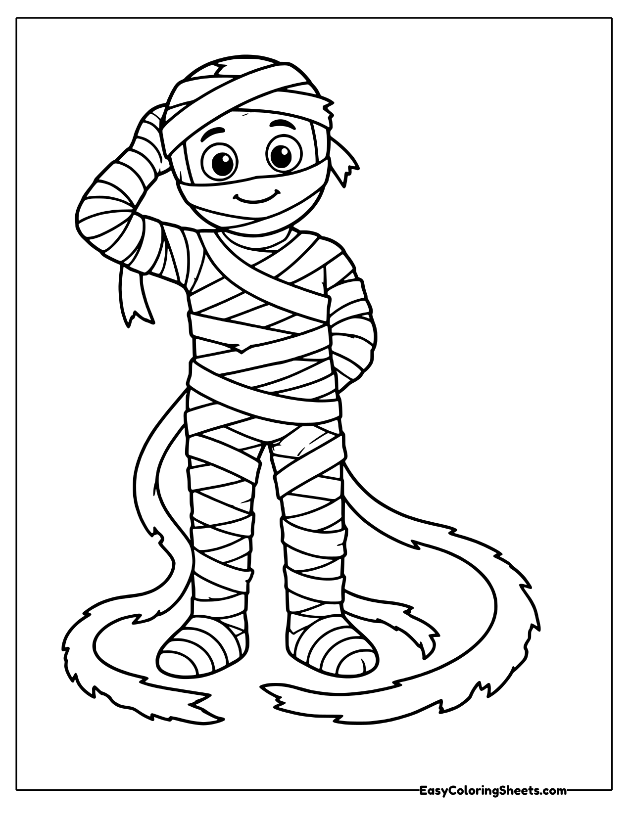 Mummy unraveling its bandages