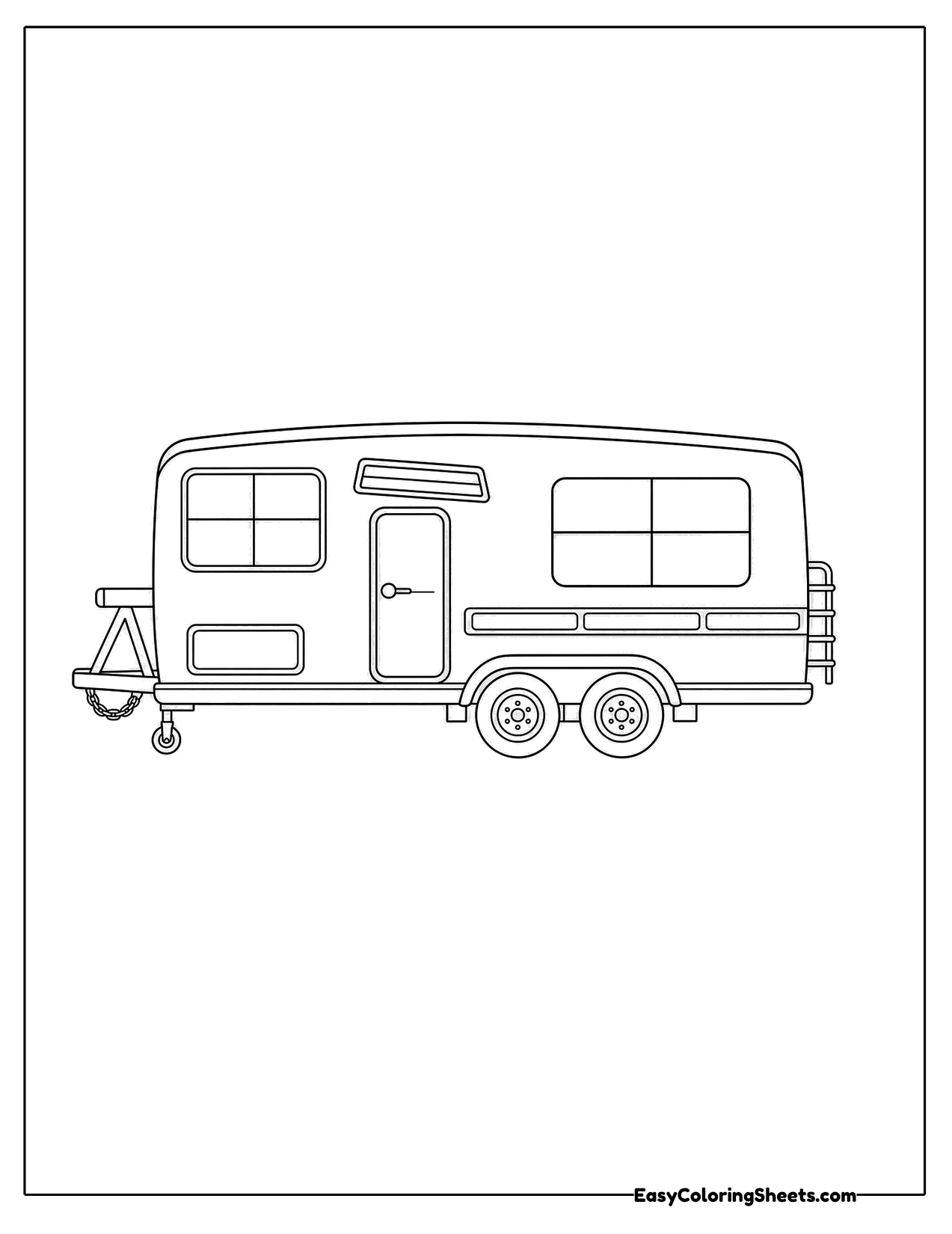 Cute travel trailer side view