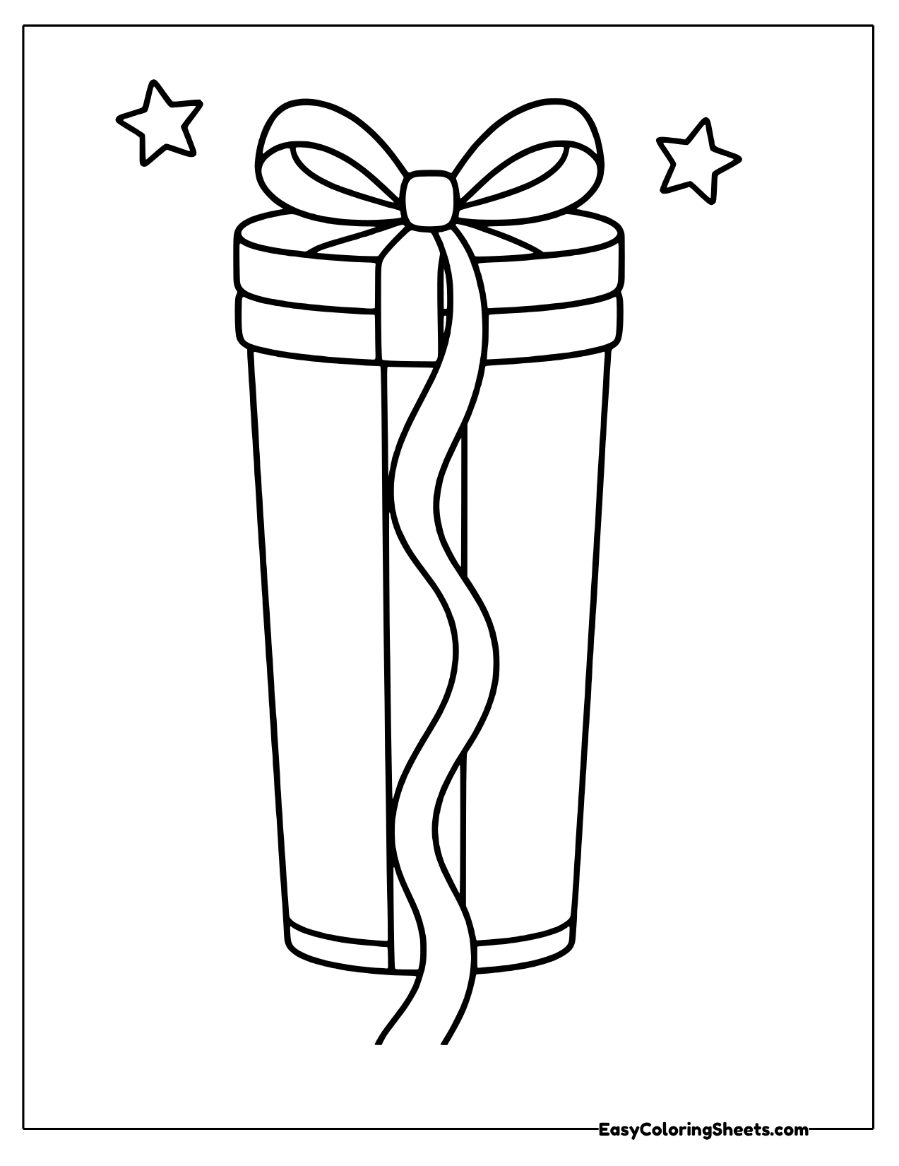 Tall thin present with a long ribbon