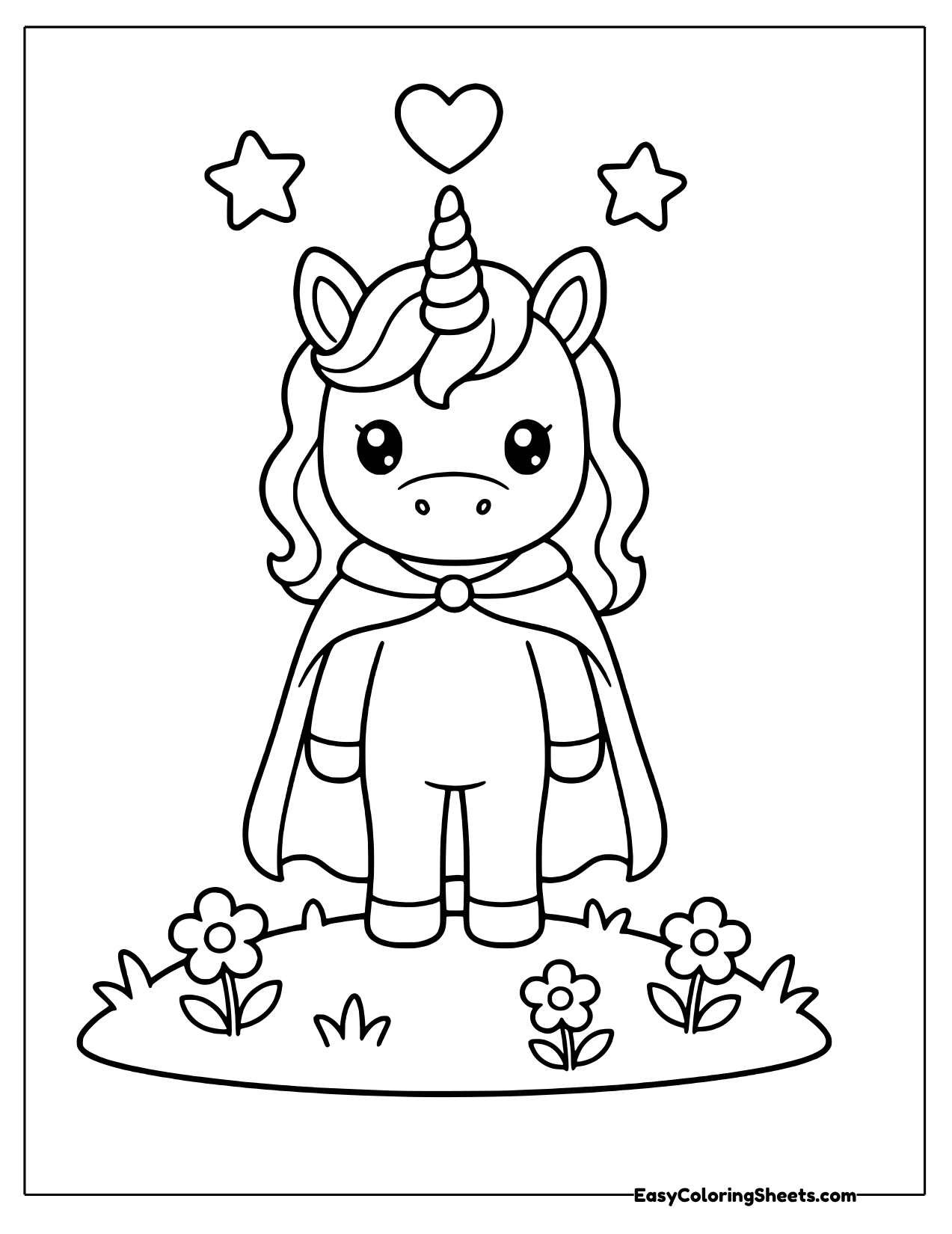 Unicorn wearing a superhero cape
