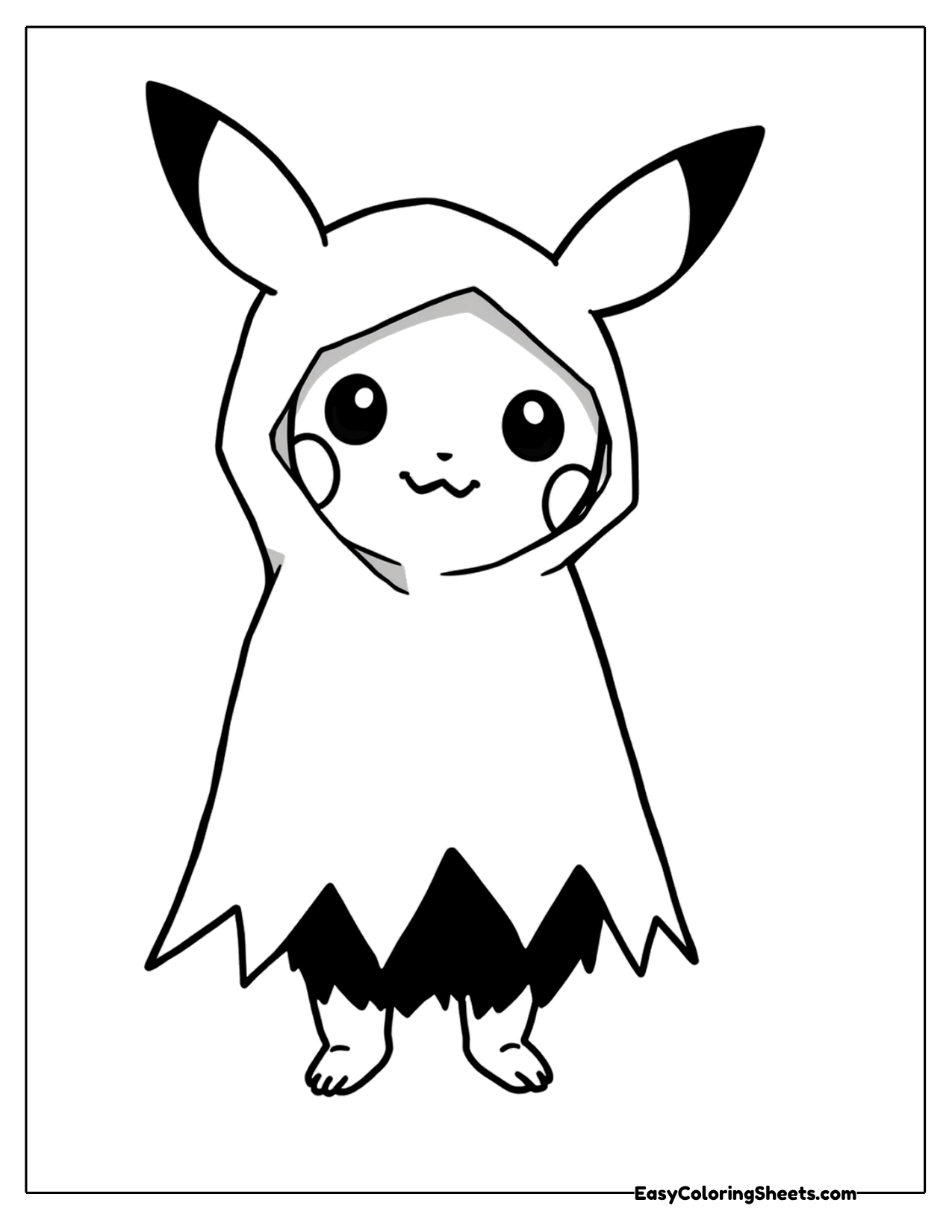 Hooded critter in a disguise with black ear tips