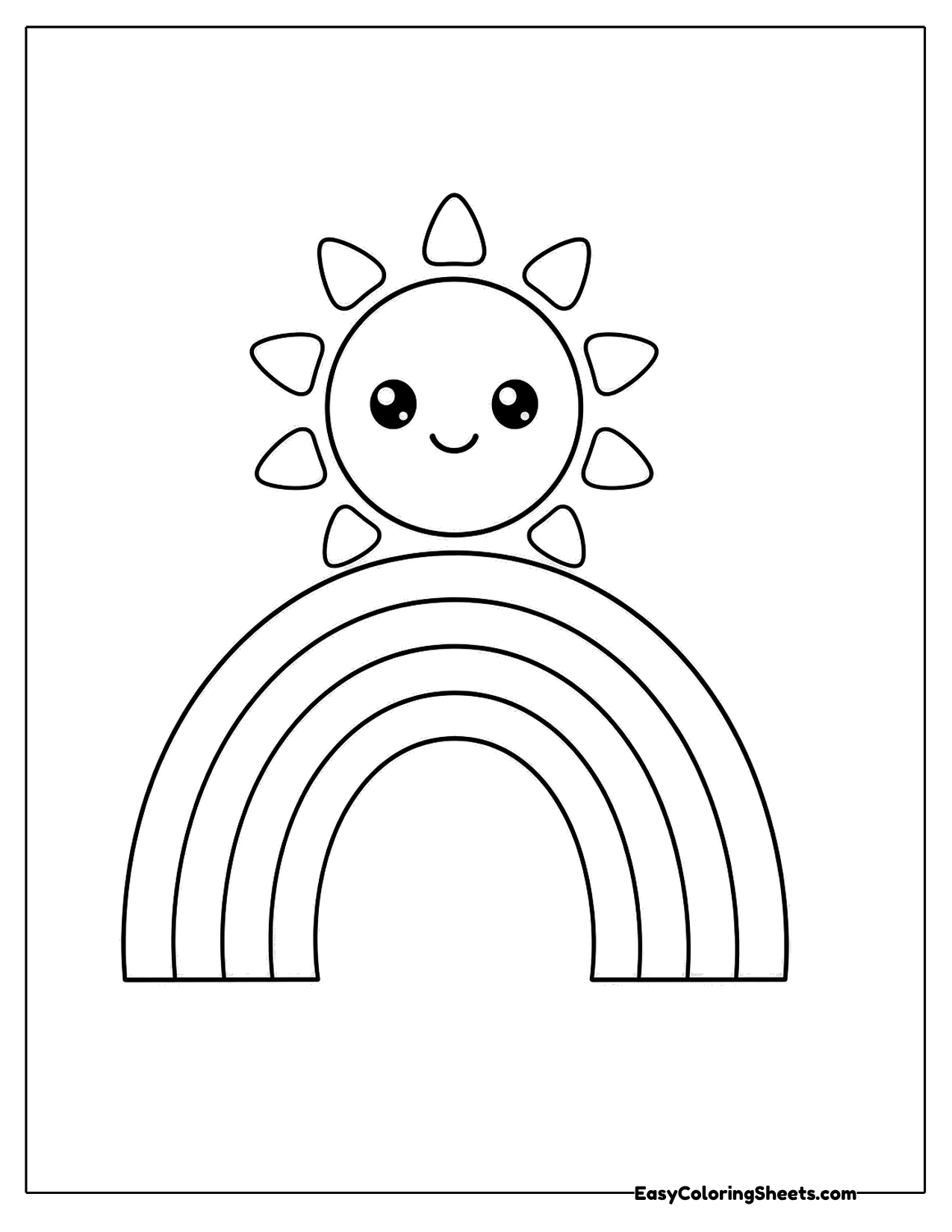 Rainbow with a smiling sun