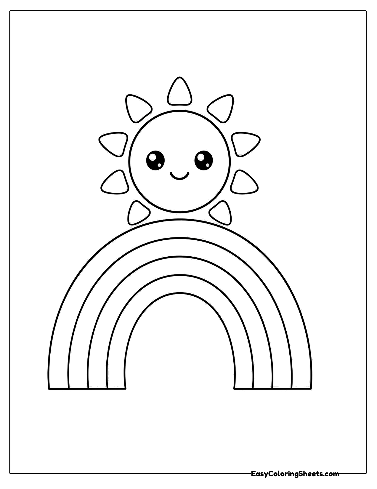 Rainbow with a smiling sun