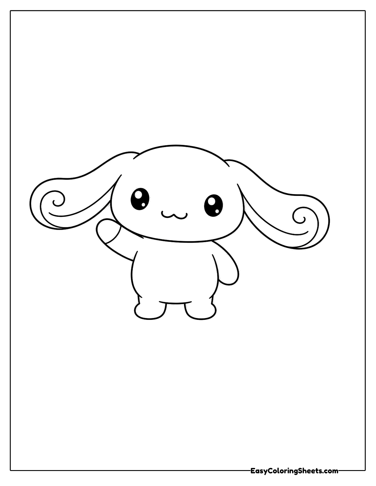 Floppy eared puppy character waving
