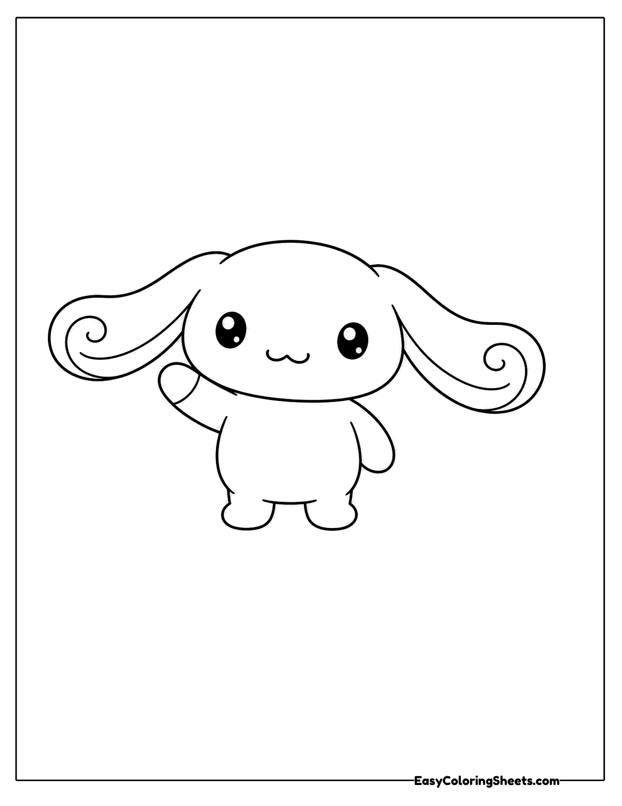 Floppy eared puppy character waving