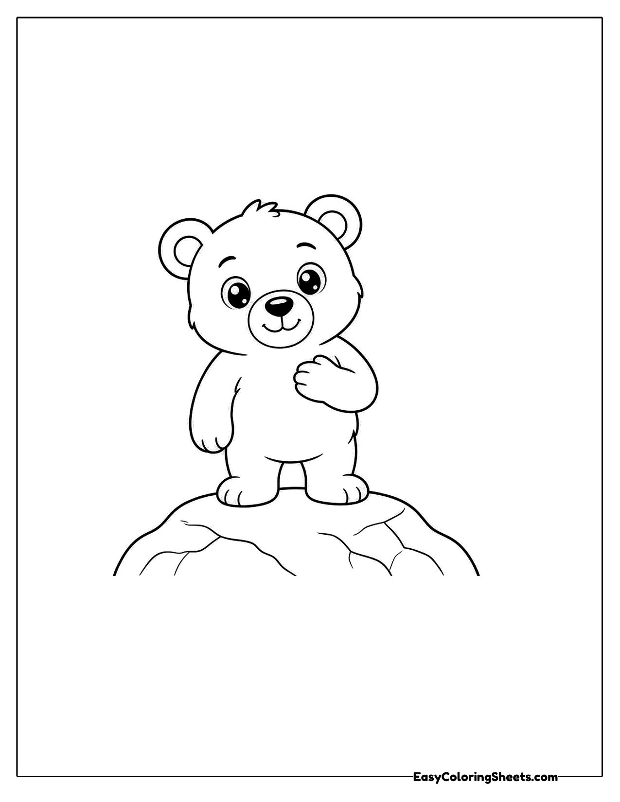 Bear cub standing on top of a rock
