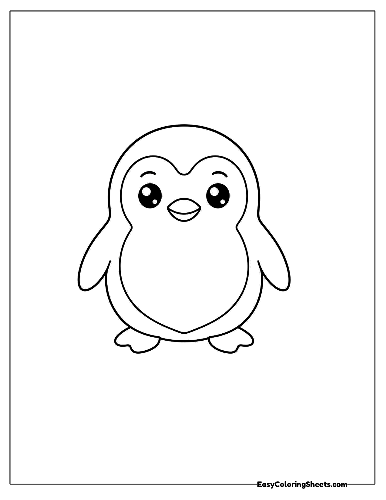 Penguin standing in front view