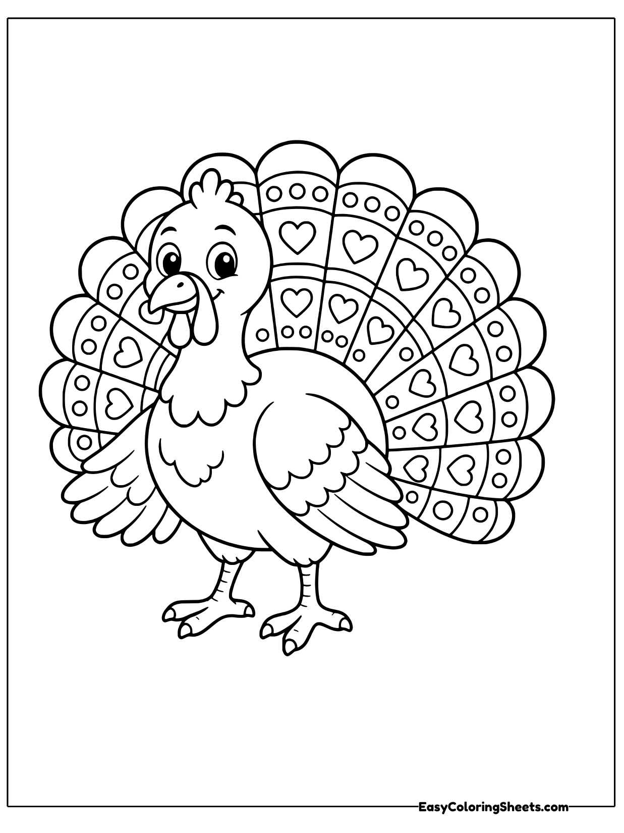 Every tail feather on this turkey has its own pattern, from dots to stripes to zigzags.