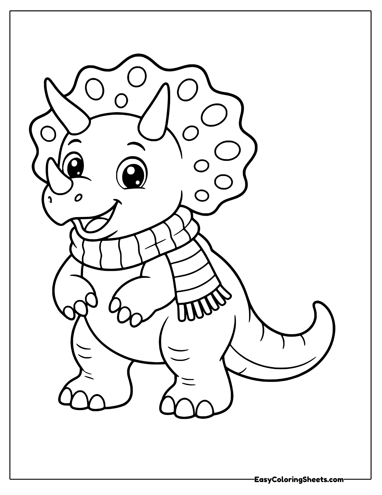 Triceratops in a cozy knit scarf