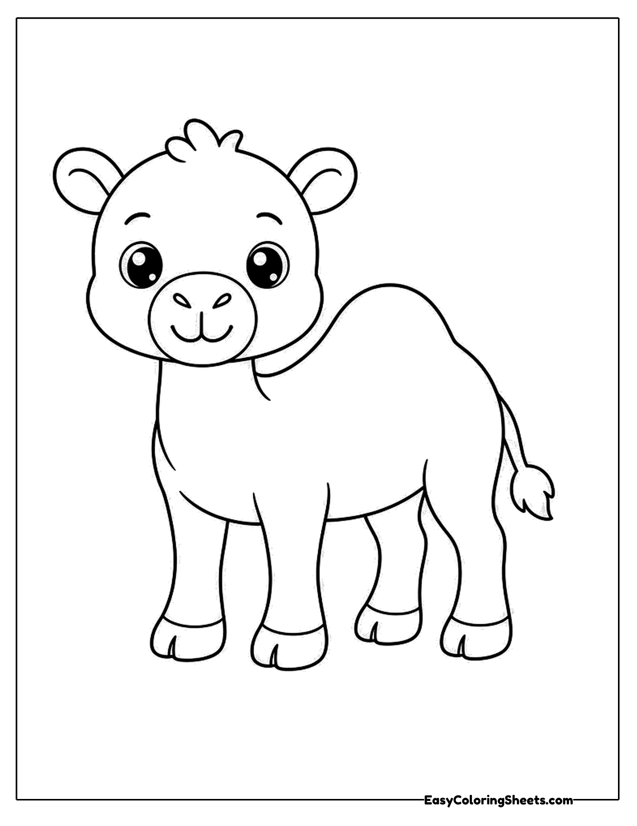 Cute camel character with big eyes