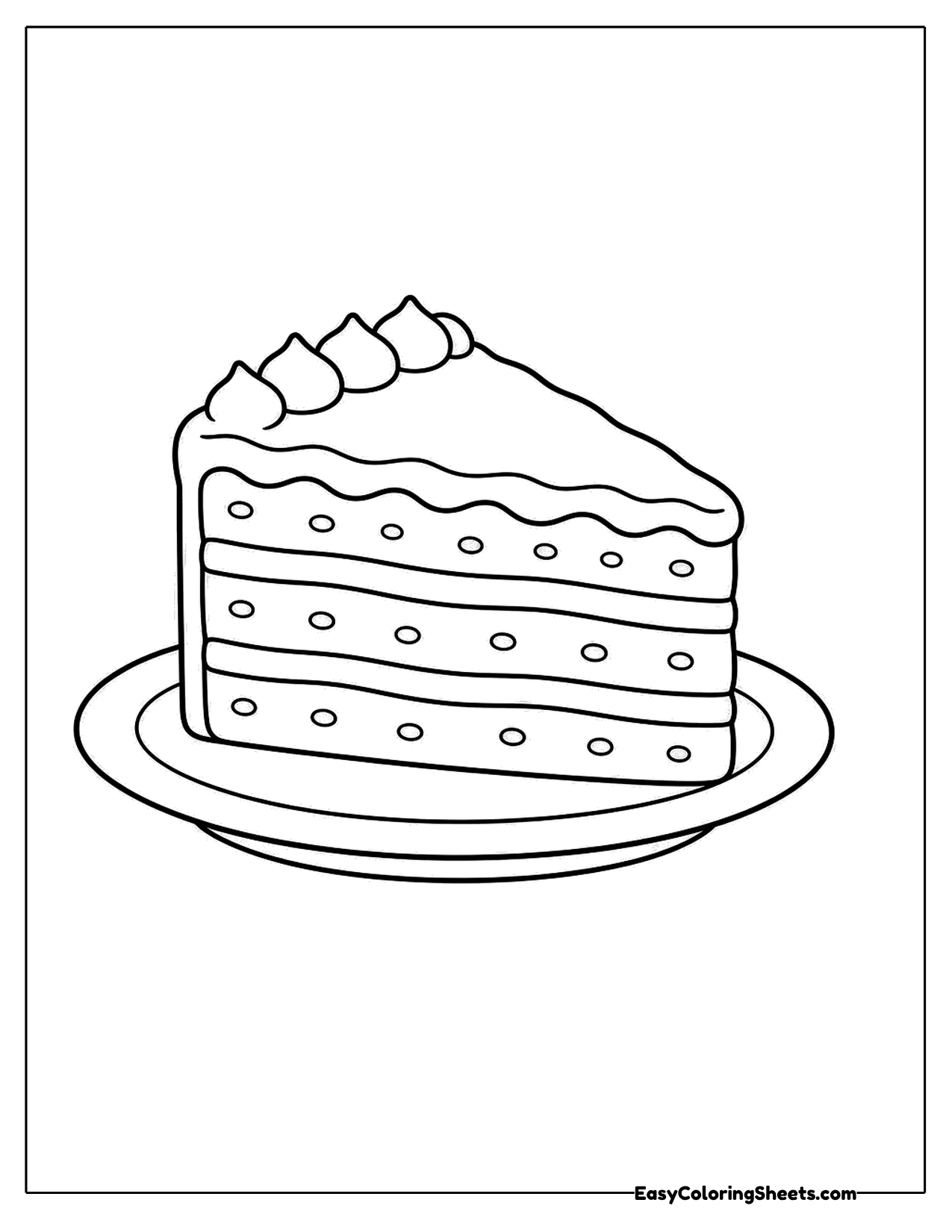 Slice of layered cake on a plate