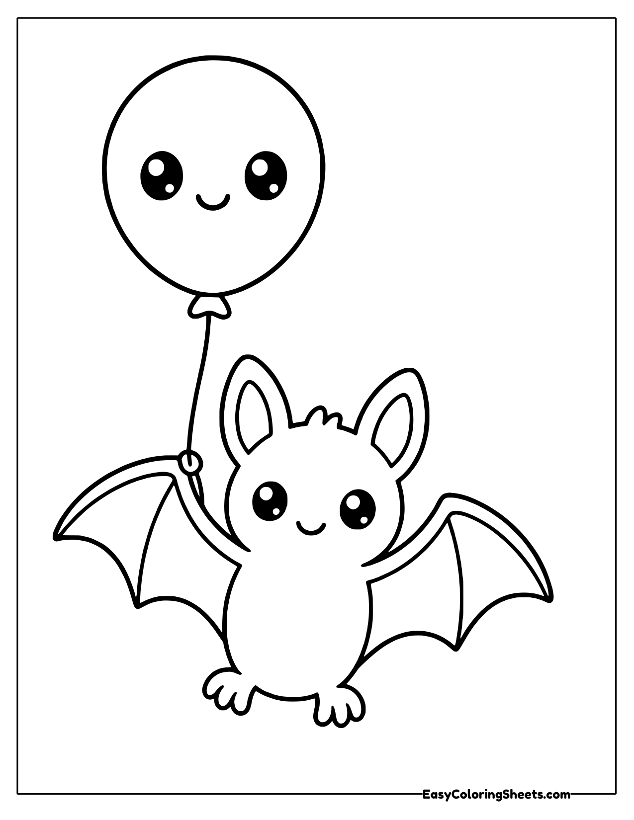 Bat holding a balloon