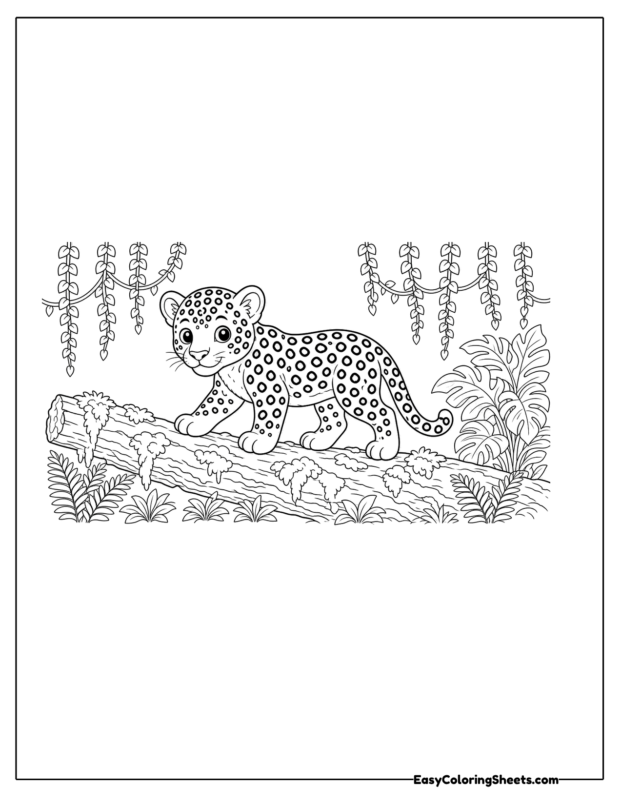 Jaguar resting on a jungle branch