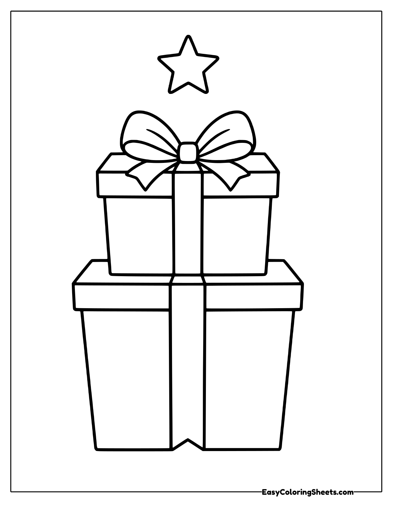 Two stacked presents with a star above