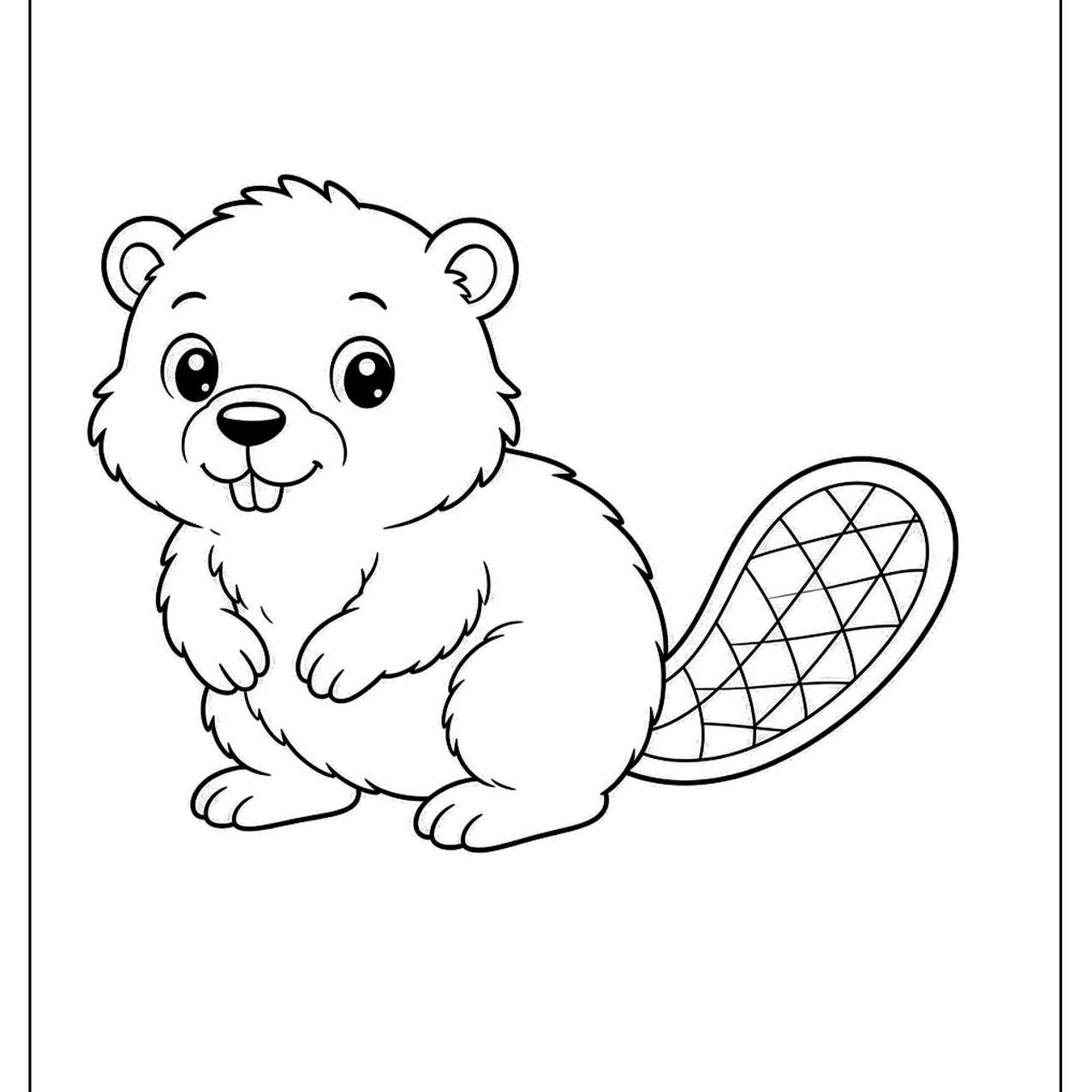 Baby beaver with a flat tail