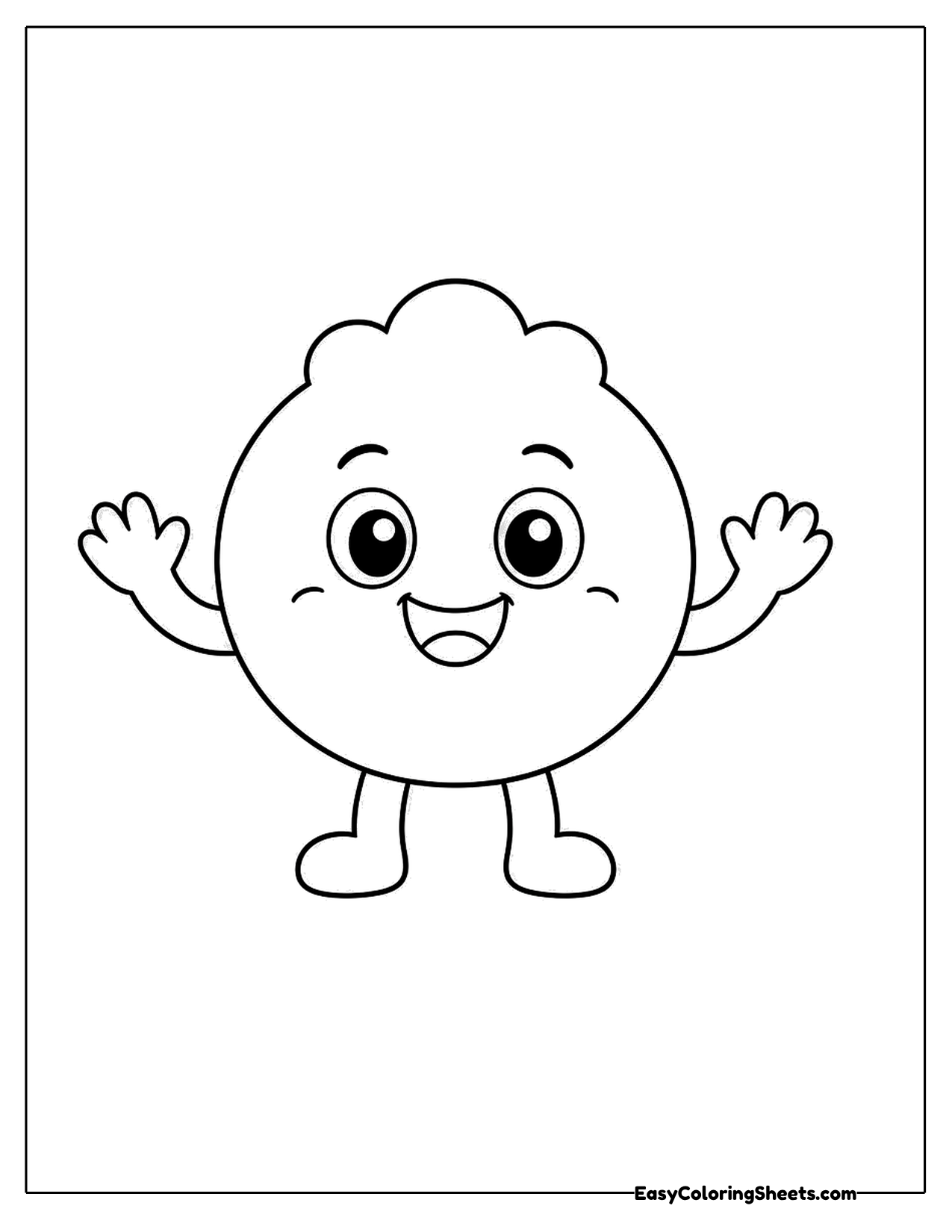 Cute round character with a happy face