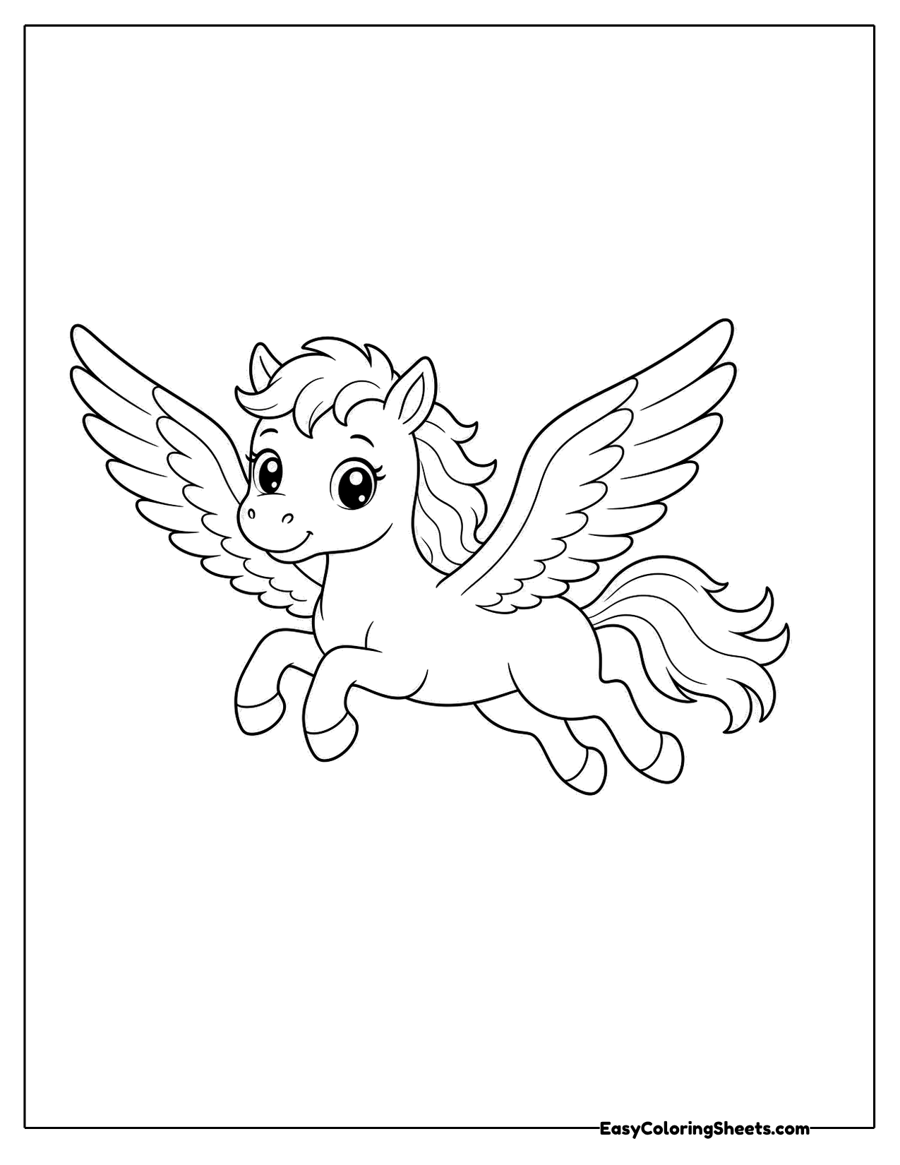 Pegasus flying through the air