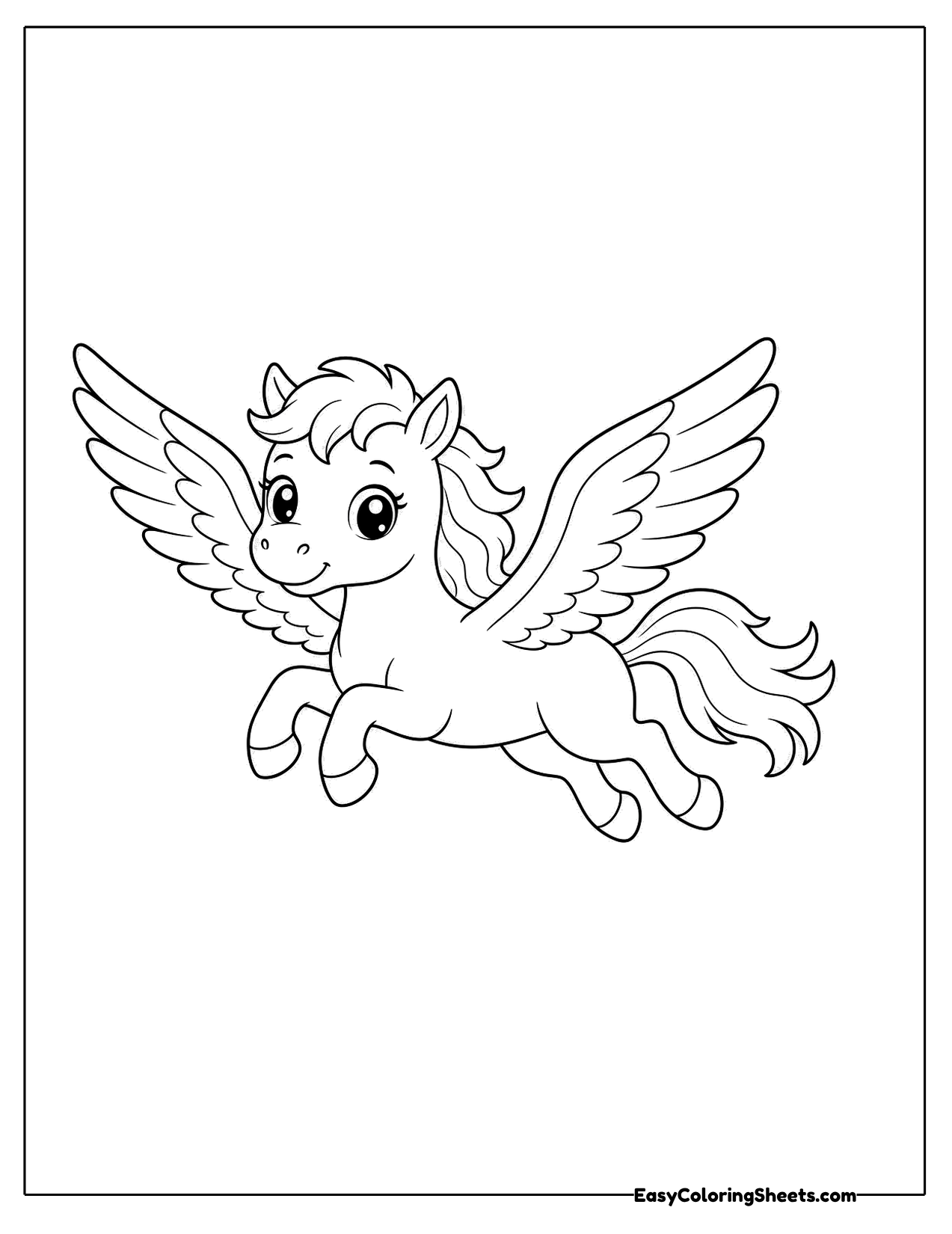 Pegasus flying through the air