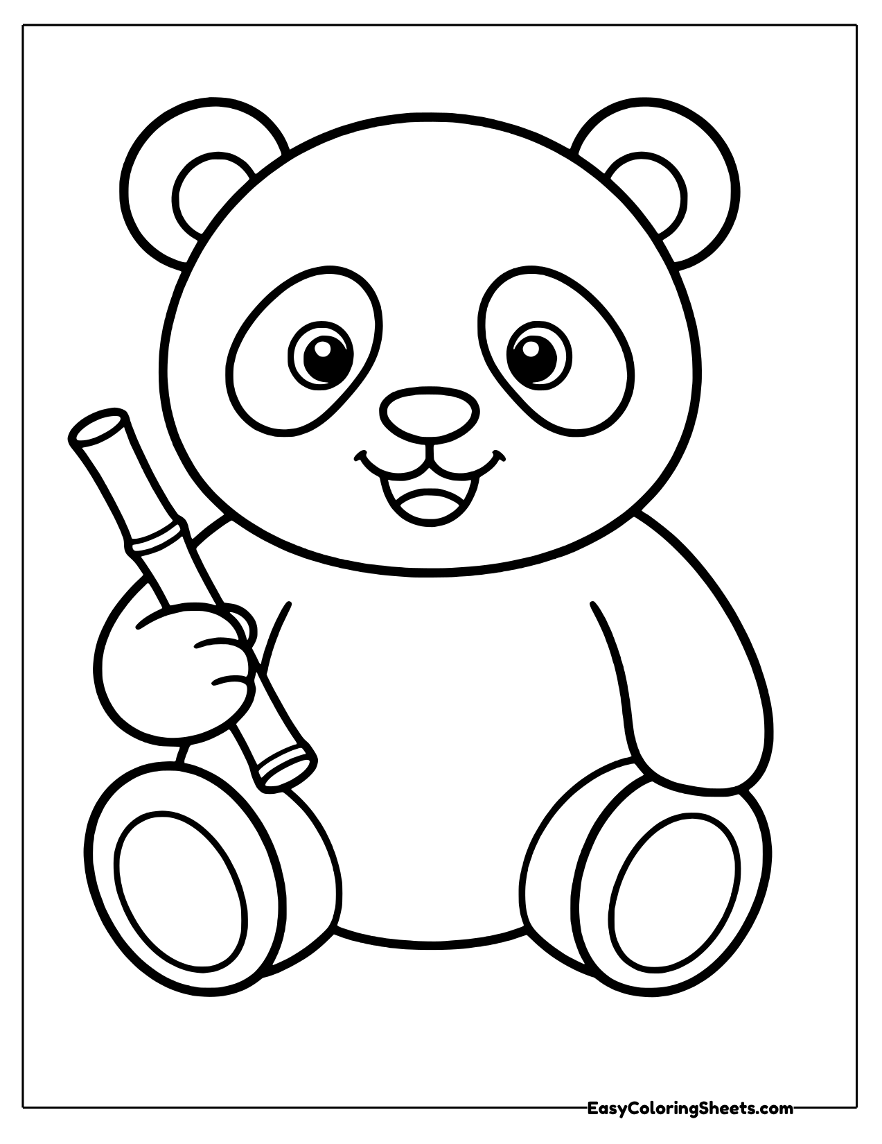 Easy chunky panda with a bamboo stick