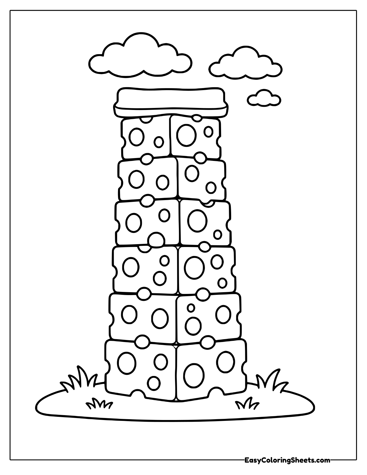Tower made of a holey cheese block