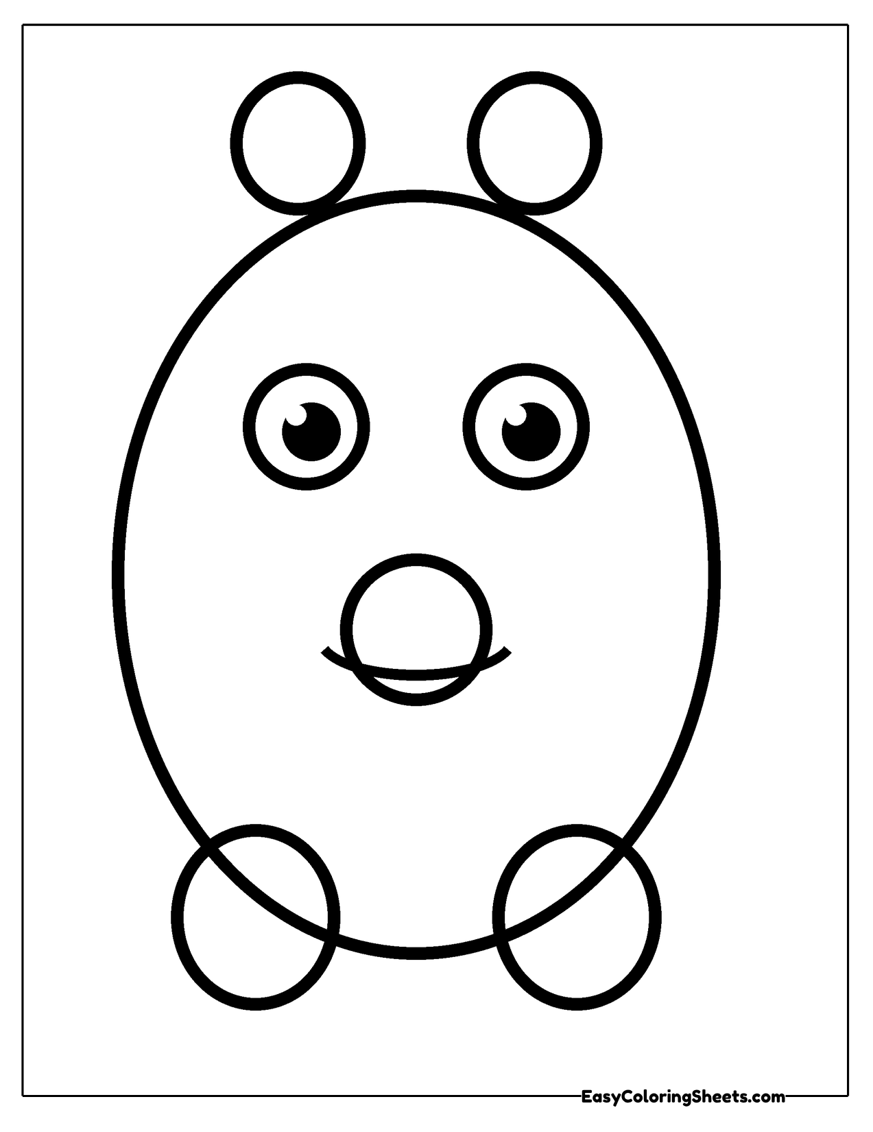 Round quokka face built from simple circles