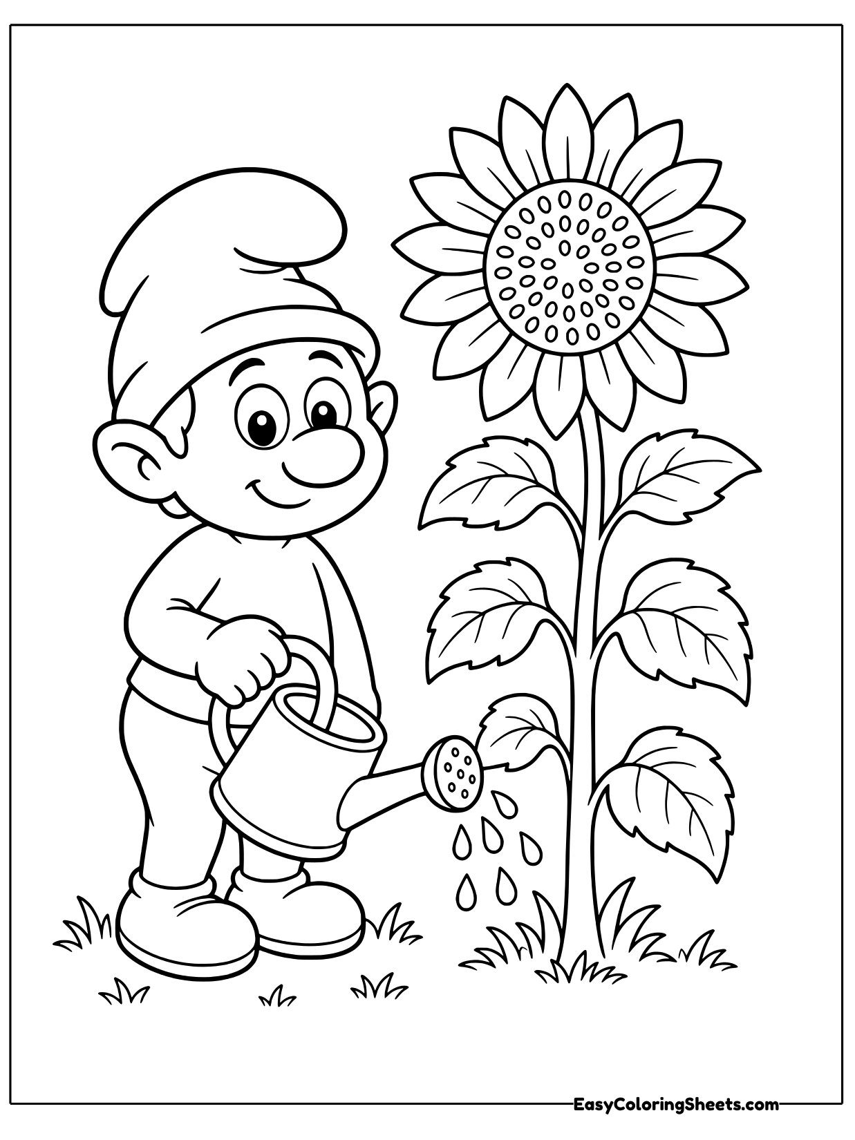 Garden time with a Smurf!