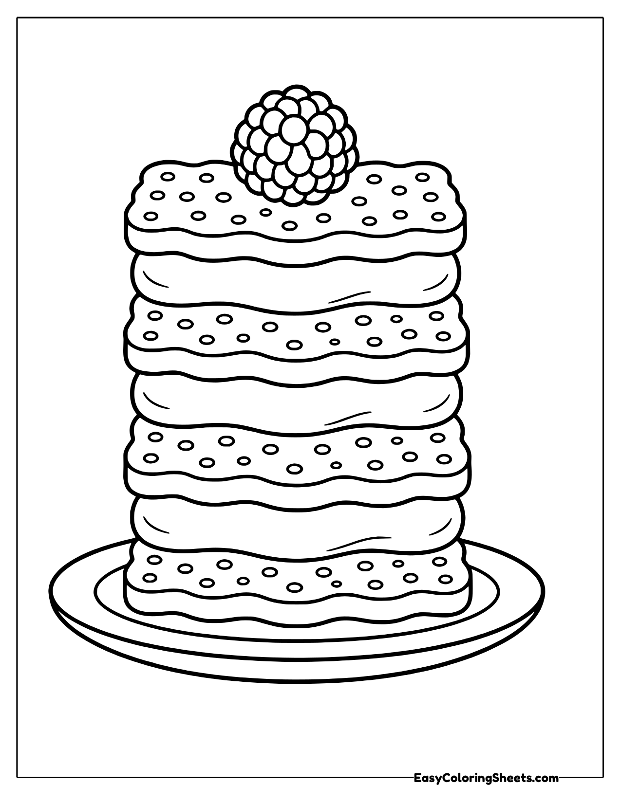 Layered cream biscuit tower topped with a berry