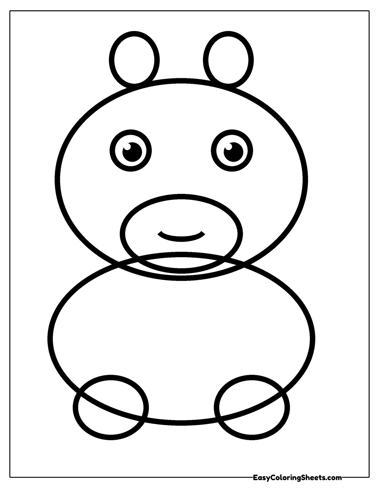 Chubby capybara made of round shapes