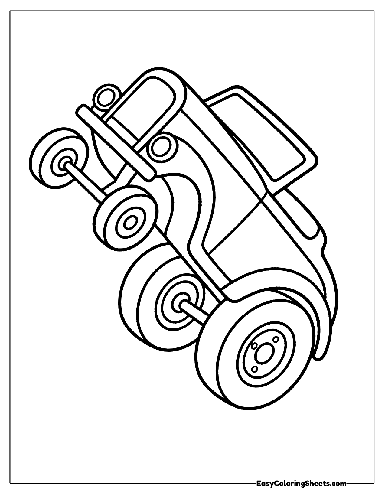 Simple hot rod with bold thick outlines