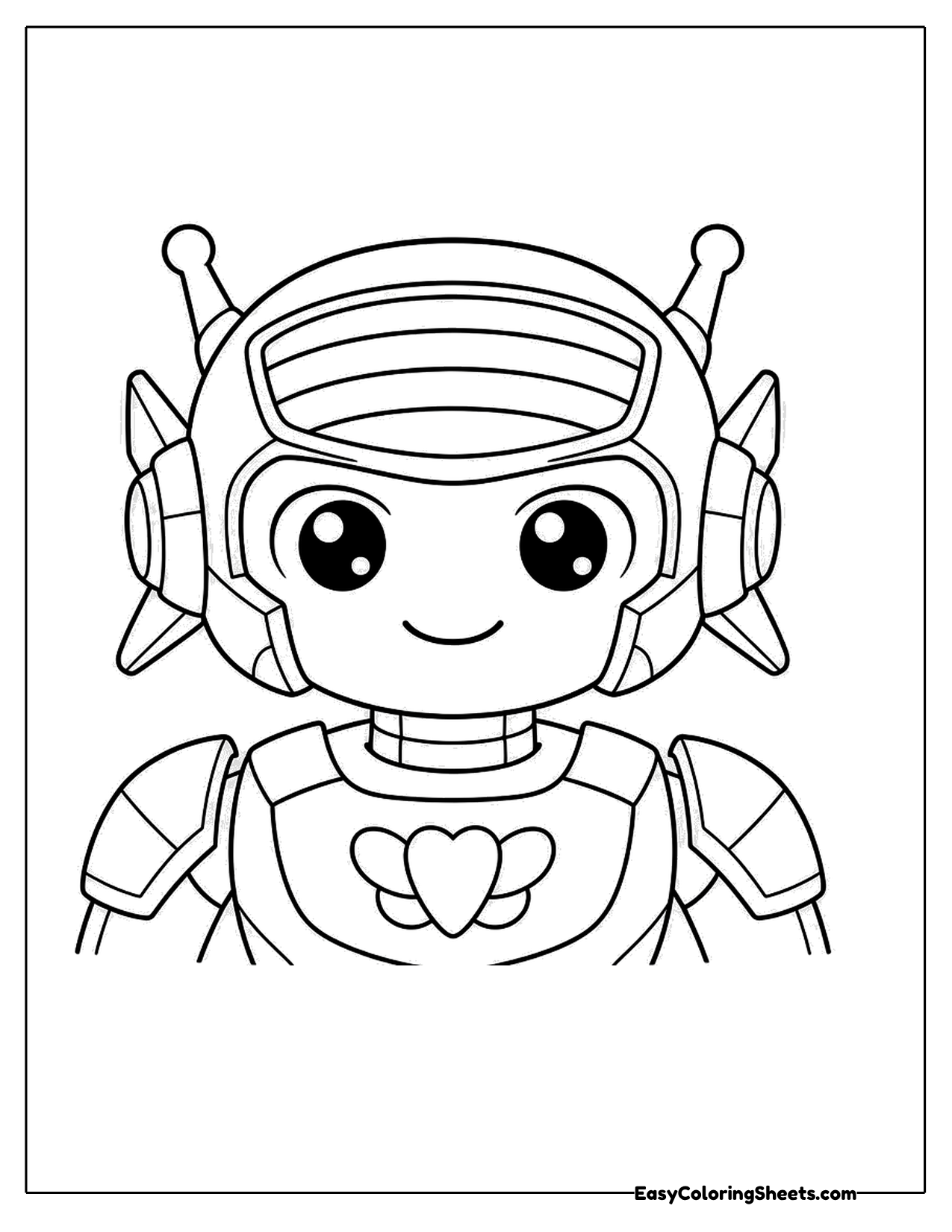 Cute robot character portrait