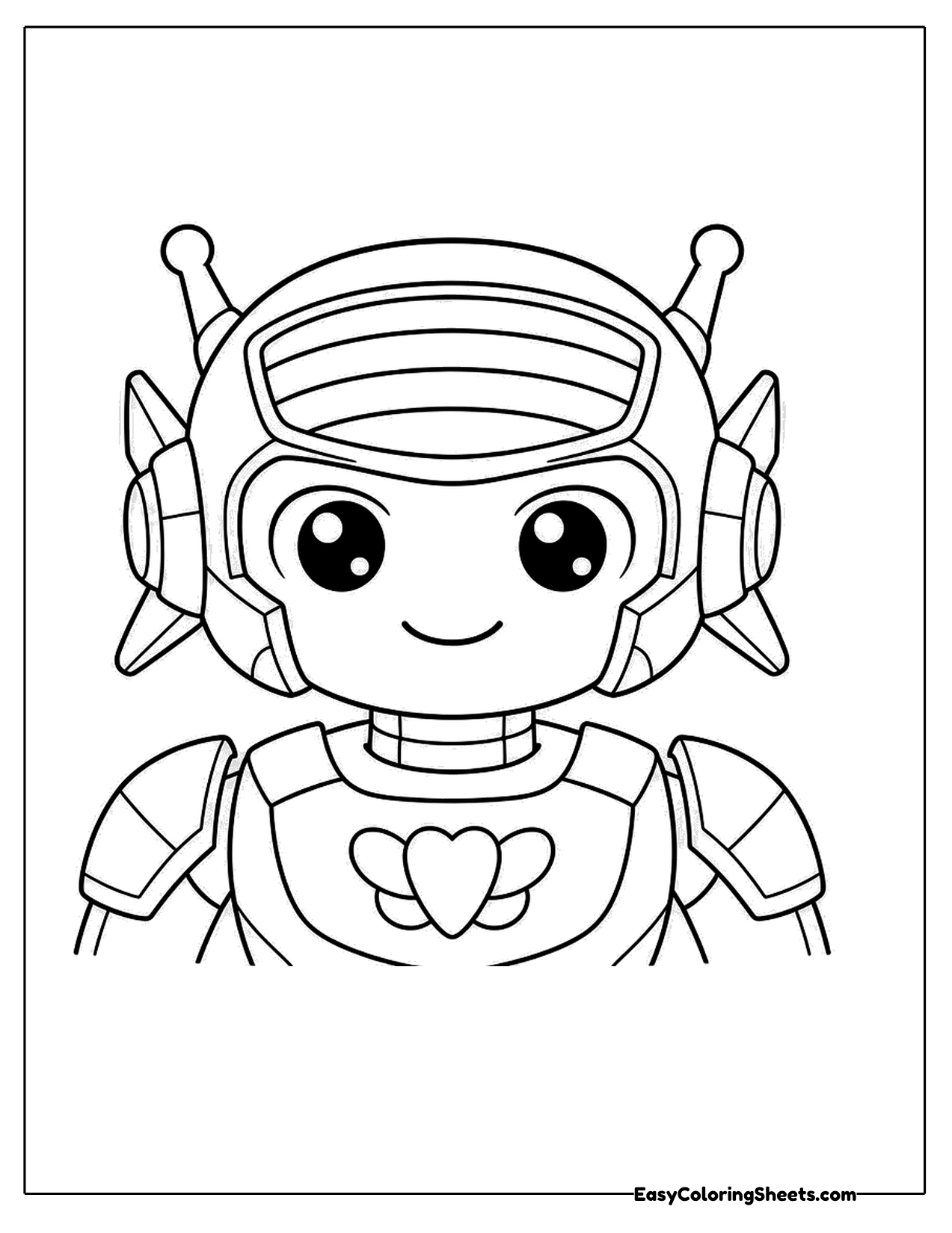 Cute robot character portrait