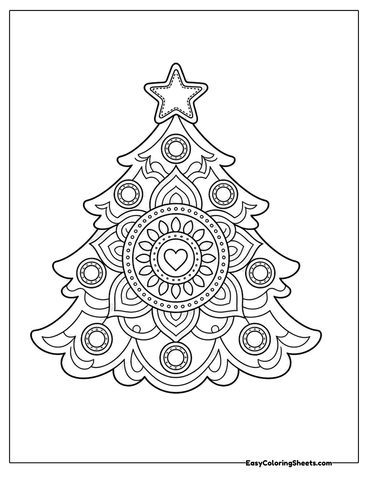Christmas tree shaped mandala