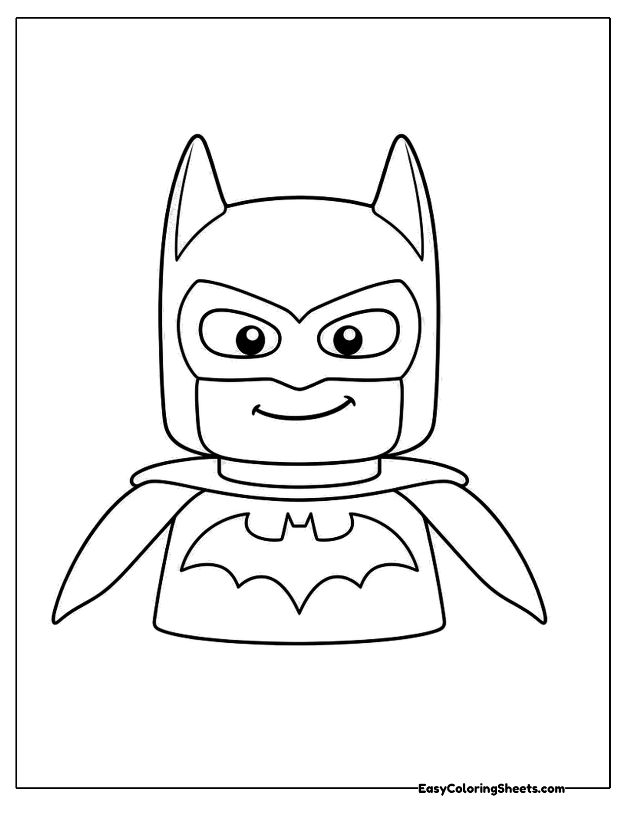 Toy brick bat hero head and cape