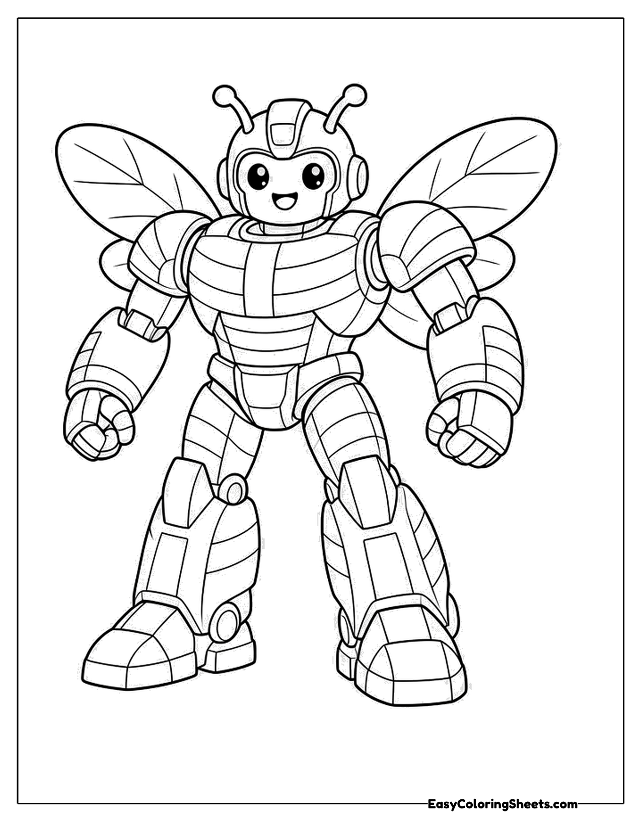 Winged robot hero with armor