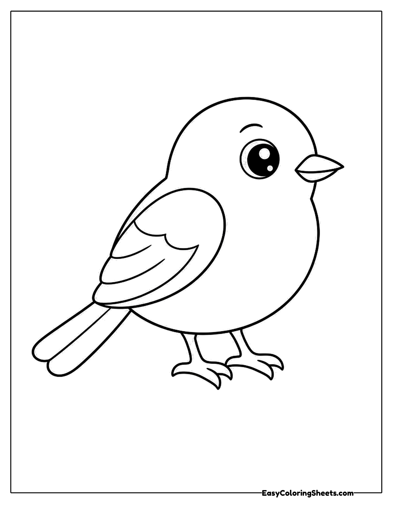 Simple cute bird standing on thin legs